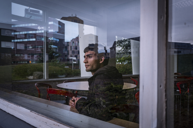 Reykjavik (Iceland): Bilal NIaman, a 21-year-old Afghan, at the Samhjálp centre, where he goes to eat almost every day. Samhjálp is a Reykjavík-based charity founded in 1973 that helps people in need, the poor or those struggling with addiction. Bilal, born in a small village near Jalalabad, left Afghanistan at the age of 13 and, after various misadventures in Europe, arrived in Iceland at the age of 17. However, due to complicated bureaucratic issues, he has been living in limbo for four years, without a residence permit and without a proper home.