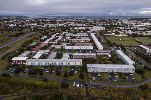 Reykjavik (Iceland), a view of the working-class neighbourhood of Fellahverfi, to the east of the historic centre. Built in the 1970s, Fellahverfi is a neighbourhood of large blocks of flats, home to many immigrant families, where the average income is among the lowest in the city.