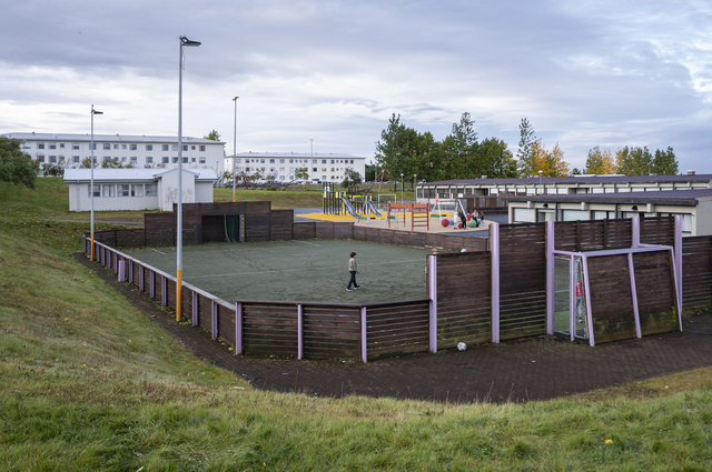 Reykjavik (Iceland): a child on a five-a-side football pitch at Breiðholtsskóli school, in the working-class neighbourhood of Bakkar, east of the historic centre. Between 2024 and 2025, several incidents of bullying and violence were reported at and around Breiðholtsskóli School, prompting the Ministry of Education to launch a formal investigation which confirmed the incidents.